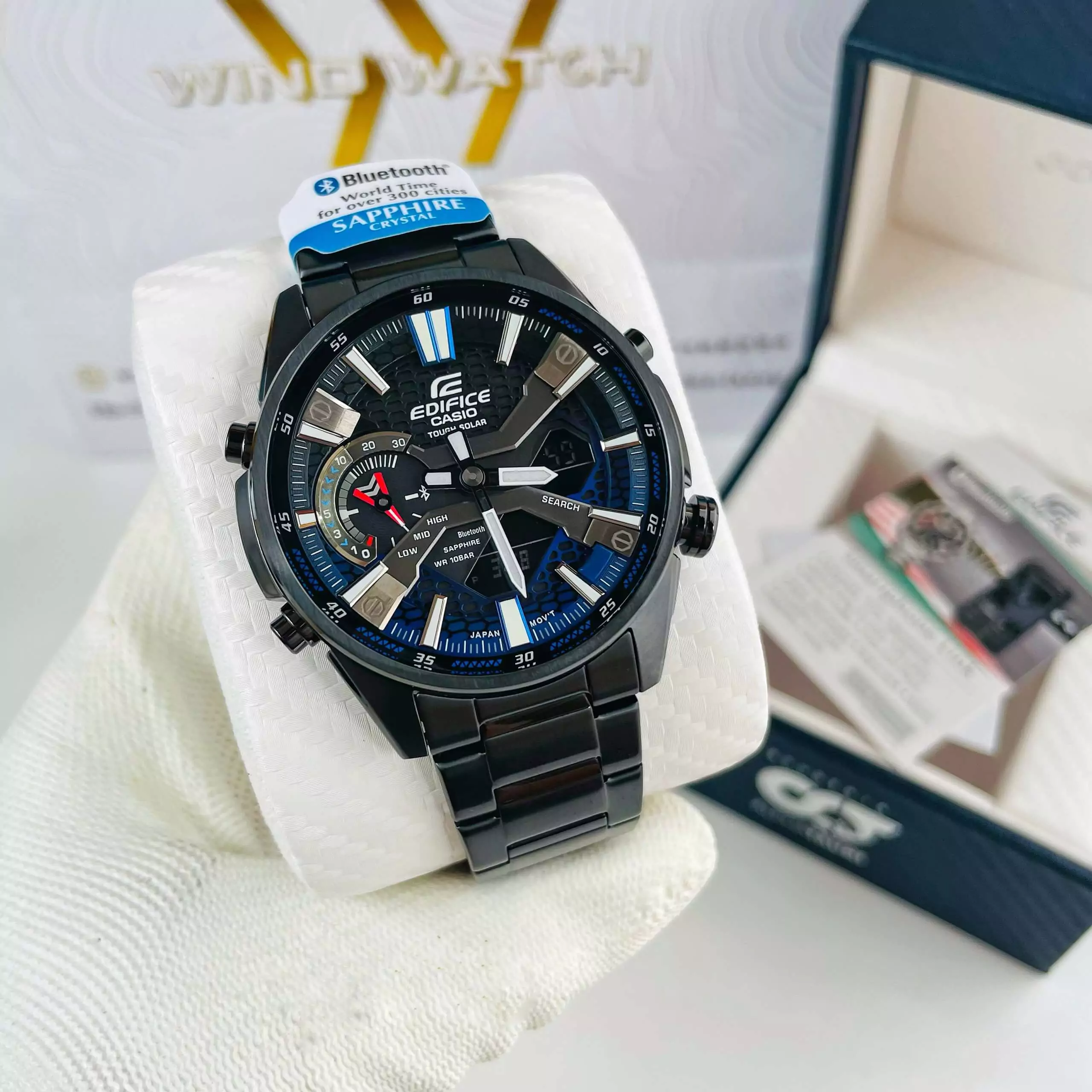 EDIFICE ECB-S100DC-2A | KÍNH SAPPHIRE - PIN NĂNG LƯỢNG MẶT TRỜI - BLUETOOTH 3 ĐỒNG HỒ NAM CASIO EDIFICE ECB-S100D-2A