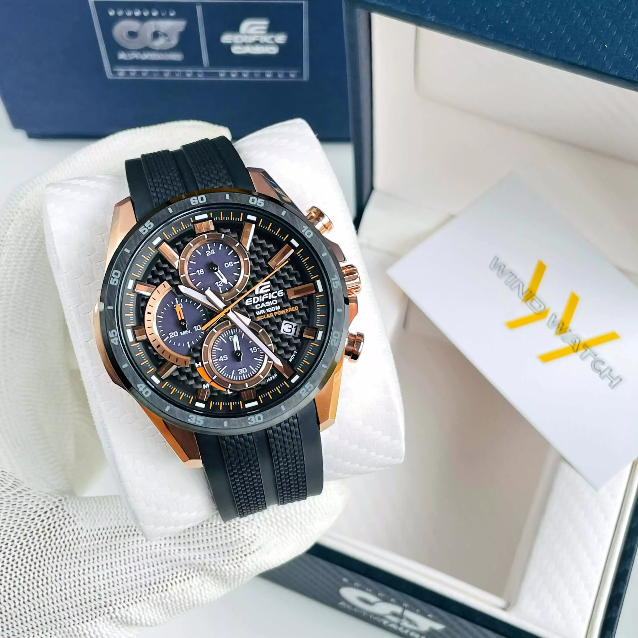EDIFICE EQS-900PB-1AV | PIN NĂNG LƯỢNG MẶT TRỜI 3 ĐỒNG HỒ NAM CASIO EDIFICE EQS-900PB-1A