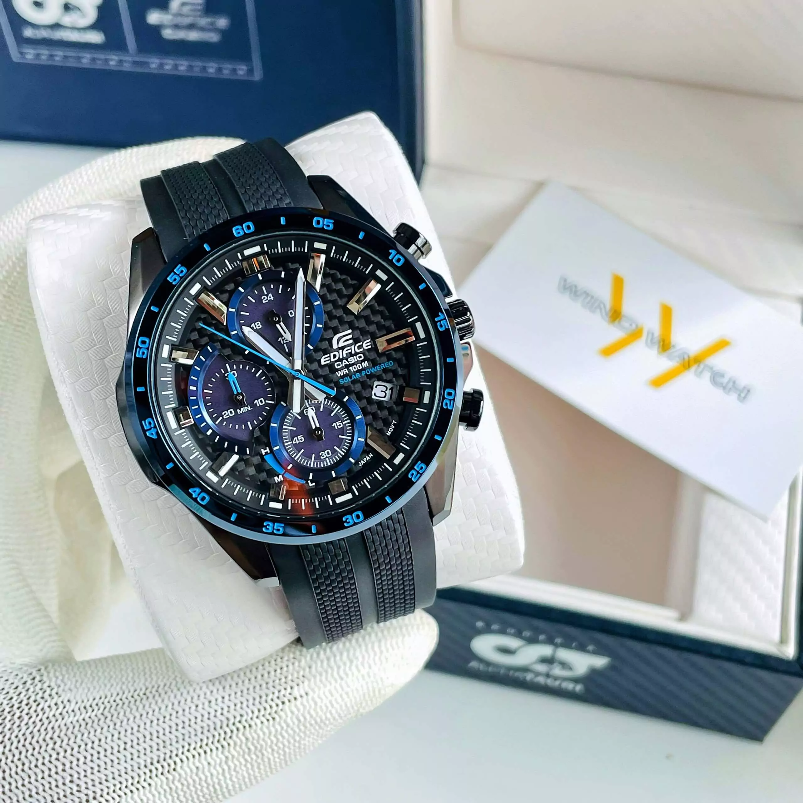 EDIFICE EQS-900PB-1B | PIN NĂNG LƯỢNG MẶT TRỜI 3 ĐỒNG HỒ NAM CASIO EDIFICE EQS-900PB-1B
