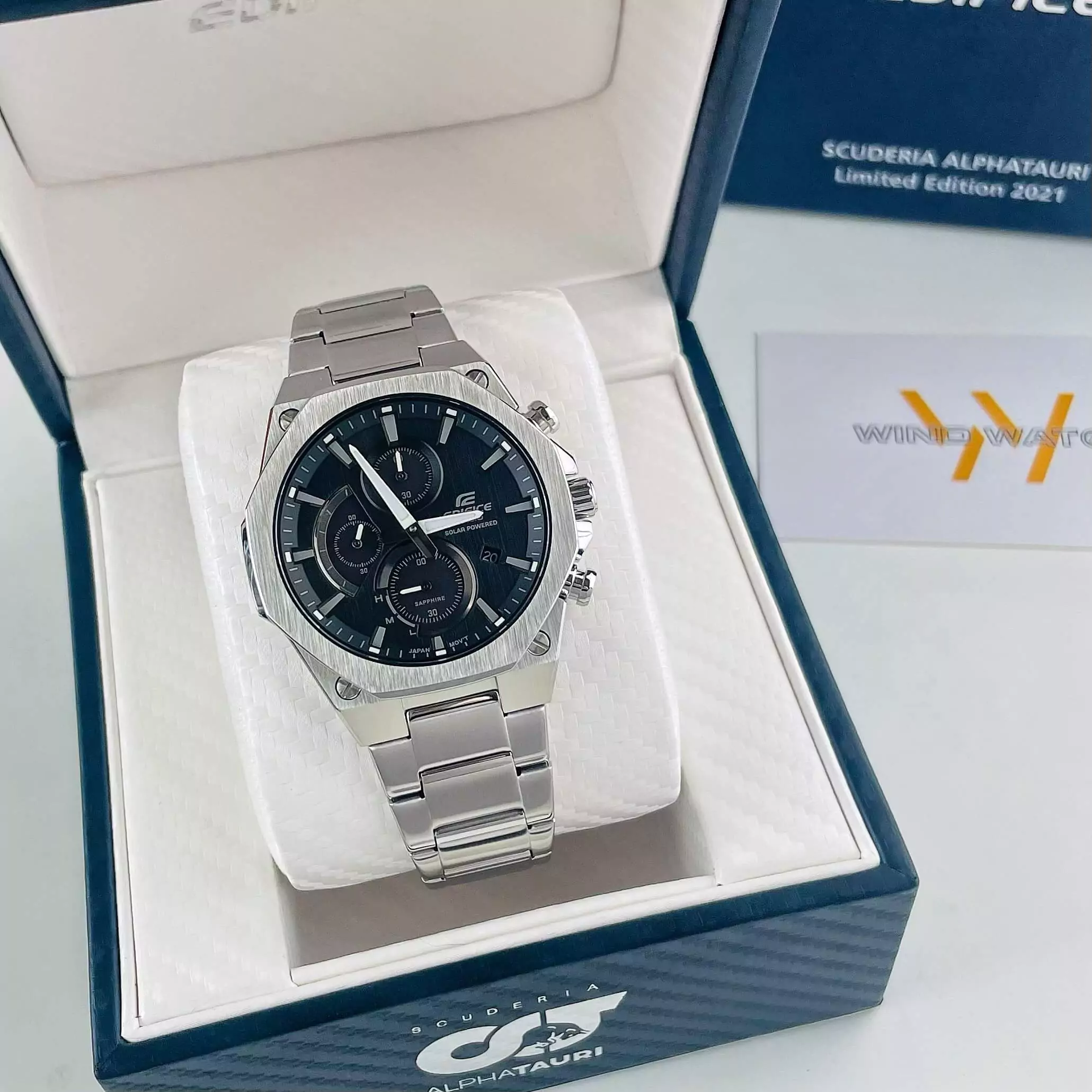 EDIFICE EFS-S570D-1AV | KÍNH SAPPHIRE - PIN NĂNG LƯỢNG MẶT TRỜI 2 ĐỒNG HỒ NAM CASIO EDIFICE EFS-S570D-1A