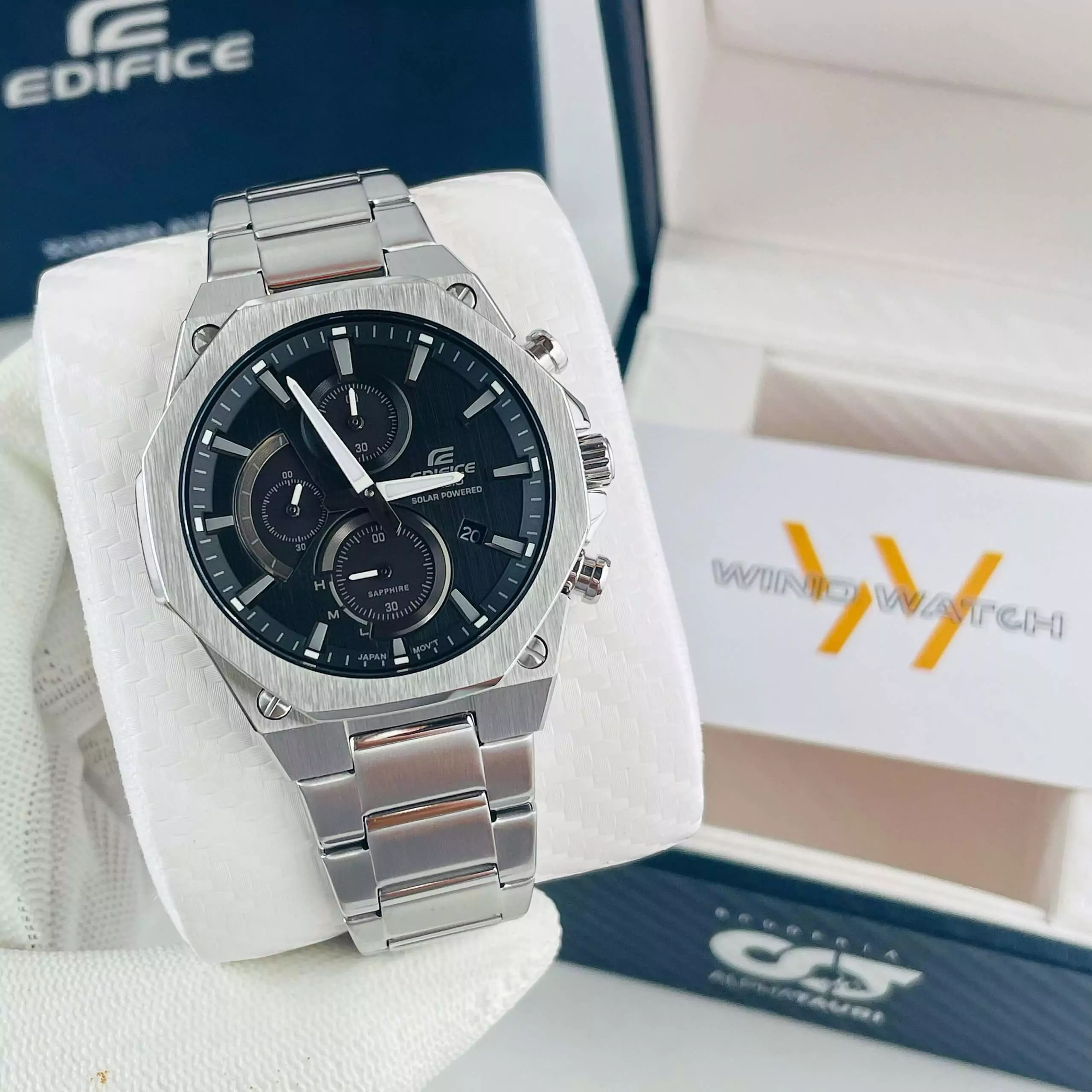 EDIFICE EFS-S570D-1AV | KÍNH SAPPHIRE - PIN NĂNG LƯỢNG MẶT TRỜI 3 ĐỒNG HỒ NAM CASIO EDIFICE EFS-S570D-1A