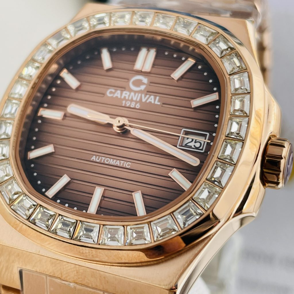 CARNIVAL 8108G-VH-N AUTOMATIC - KÍNH SAPPHIRE 14 carnival 8108g dây kim loại
