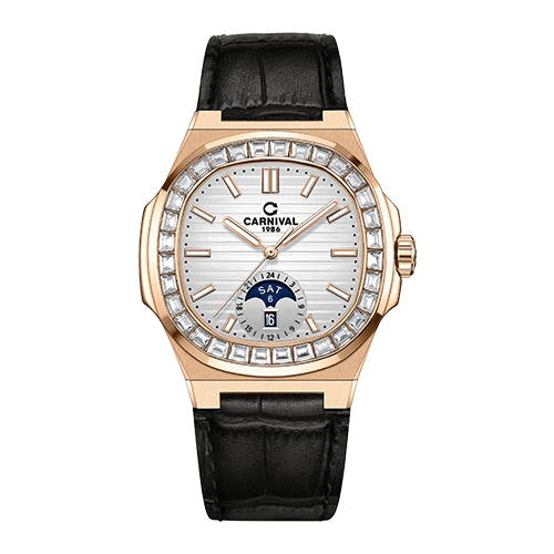 CARNIVAL 8110G-VH-D-T AUTOMATIC - KÍNH SAPPHIRE 1 Đồng Hồ Nam Carnival 8110g Mặt trắng