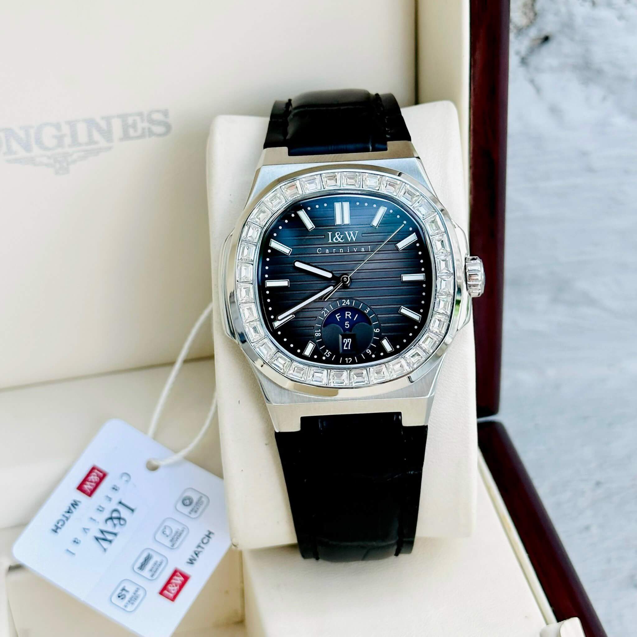 Carnival I&W 735G - Dây Da - Mặt Xám - Kính Sapphire 2 Đồng Hồ Nam Carnival I&W 735G Dây Da sang trọng - lịch lãm