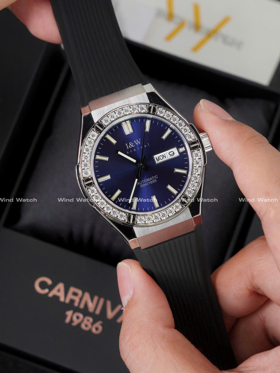 I&W Carnival 55851G - Viền Đá - Xanh 17 Carnival IW 55851G Đính Đá
