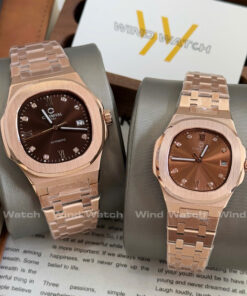 Đồng hồ Cặp Carnival 8160 Rosegold Mặt Nâu