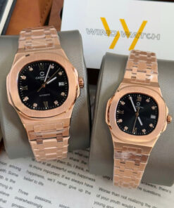 Đồng hồ Cặp Carnival 8160 Rosegold Mặt Đen