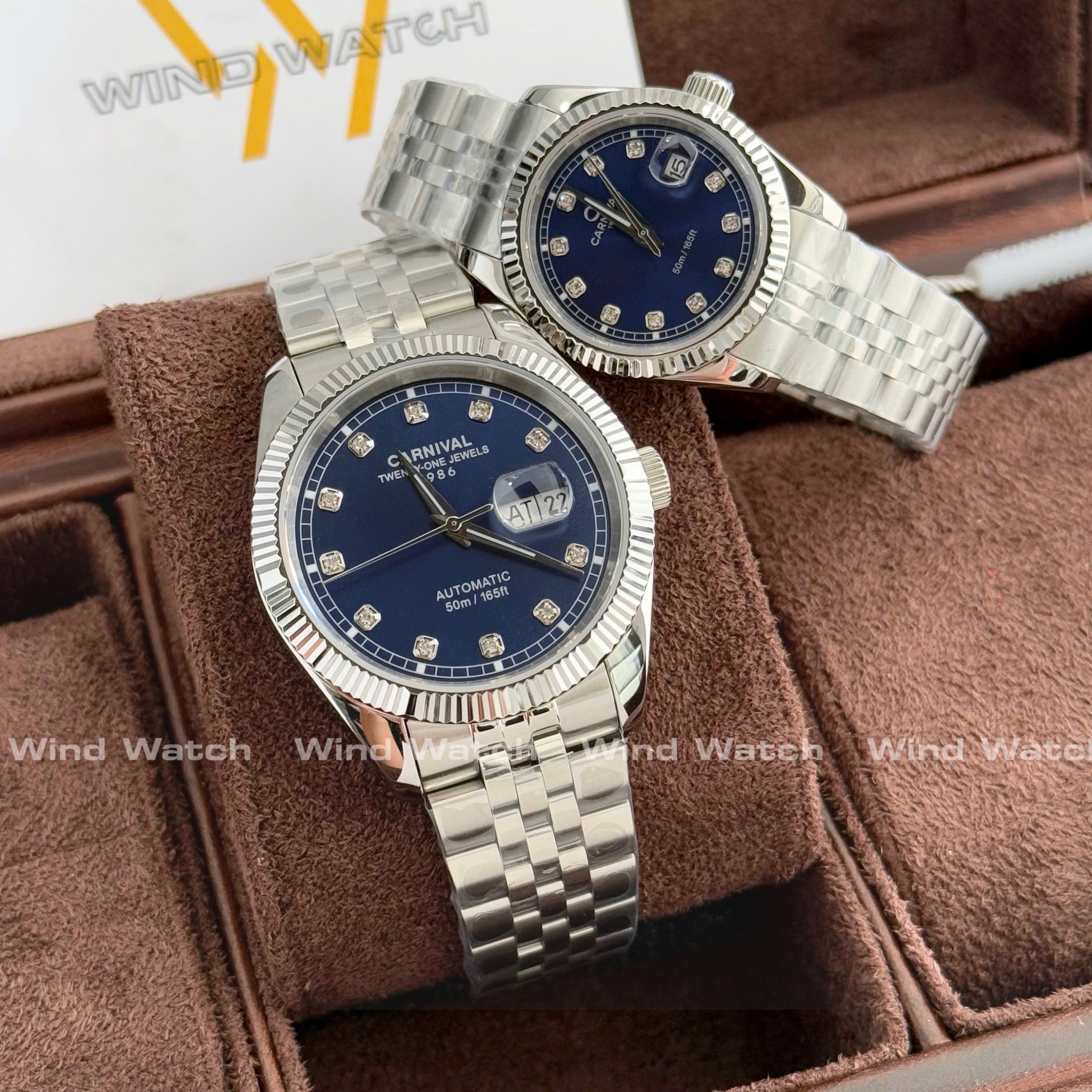 CARNIVAL COUPLE 8131-VT-X 2 Đồng hồ Cặp Carnival 8131 Mặt Xanh