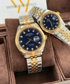 Đồng hồ Cặp Carnival 8131 Demi Vàng Mặt Xanh