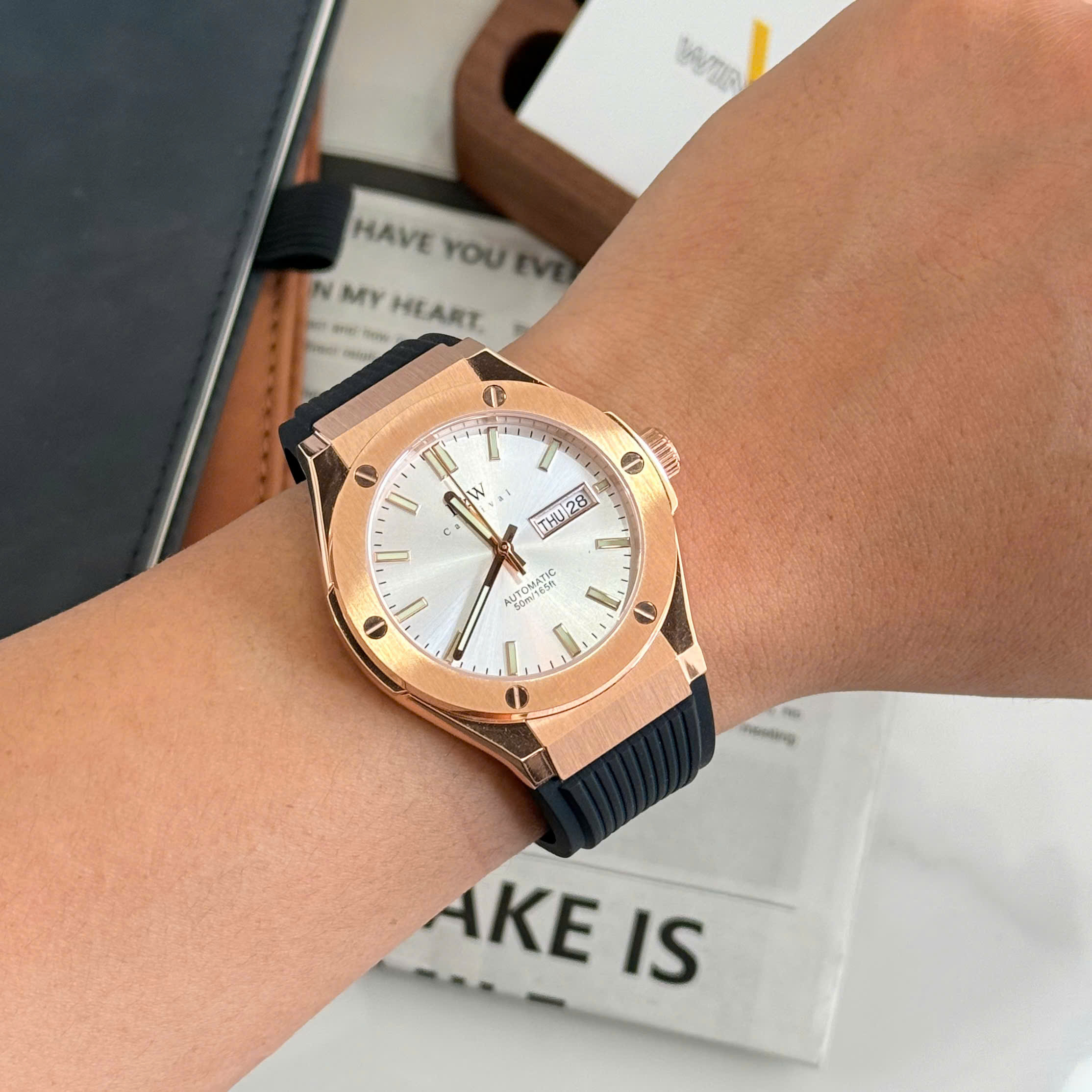 I&W Carnival 55851G-VH - Viền Trơn - Trắng 5 I&W Carnival 55851G Rosegold Mặt Trắng
