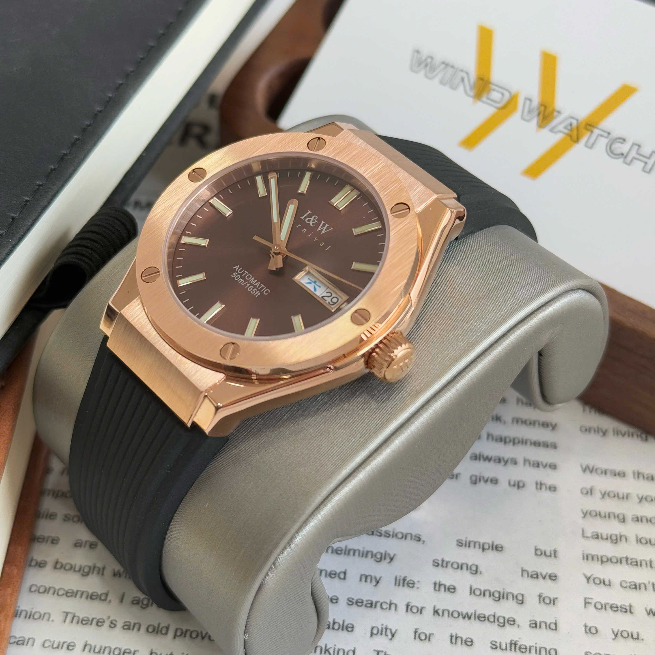 I&W Carnival 55851G-VH - Viền Trơn - Nâu 3 I&W Carnival 55851G Rosegold Mặt Nâu