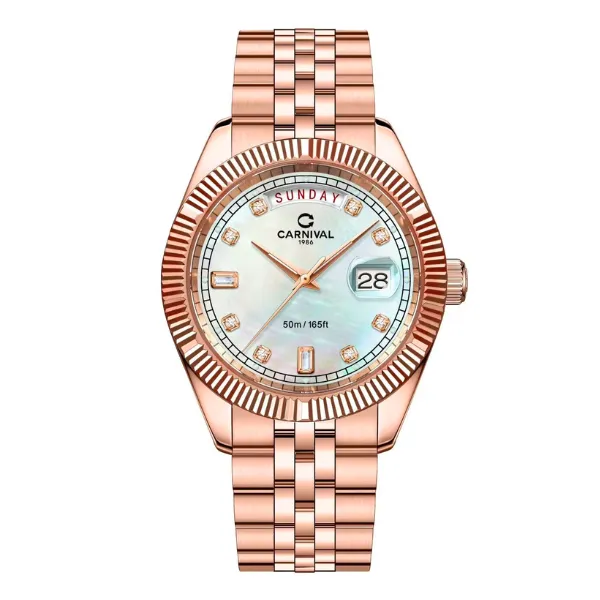 CARNIVAL 8190G-VH-TK XÀ CỪ TRẮNG 1 Đồng hồ nam Carnival 8190G-VH-TK Xà cừ trắng