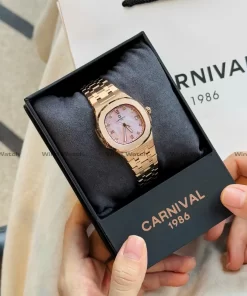 Đồng Hồ Carnival Nữ 8160L-VH-XCH Xà Cừ Hồng