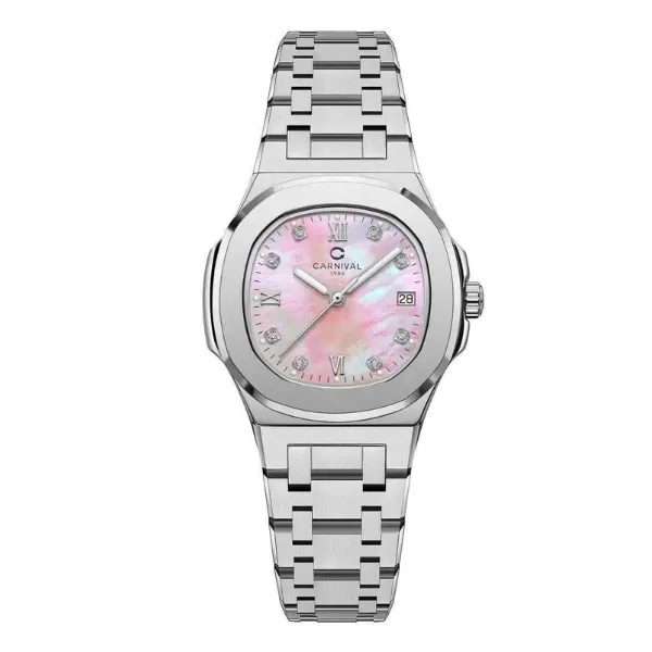 CARNIVAL 8160L-VT-HK (Xà Cừ Hồng) 1 Đồng Hồ Carnival Nữ 8160L-VT-XCH Xà Cừ Hồng