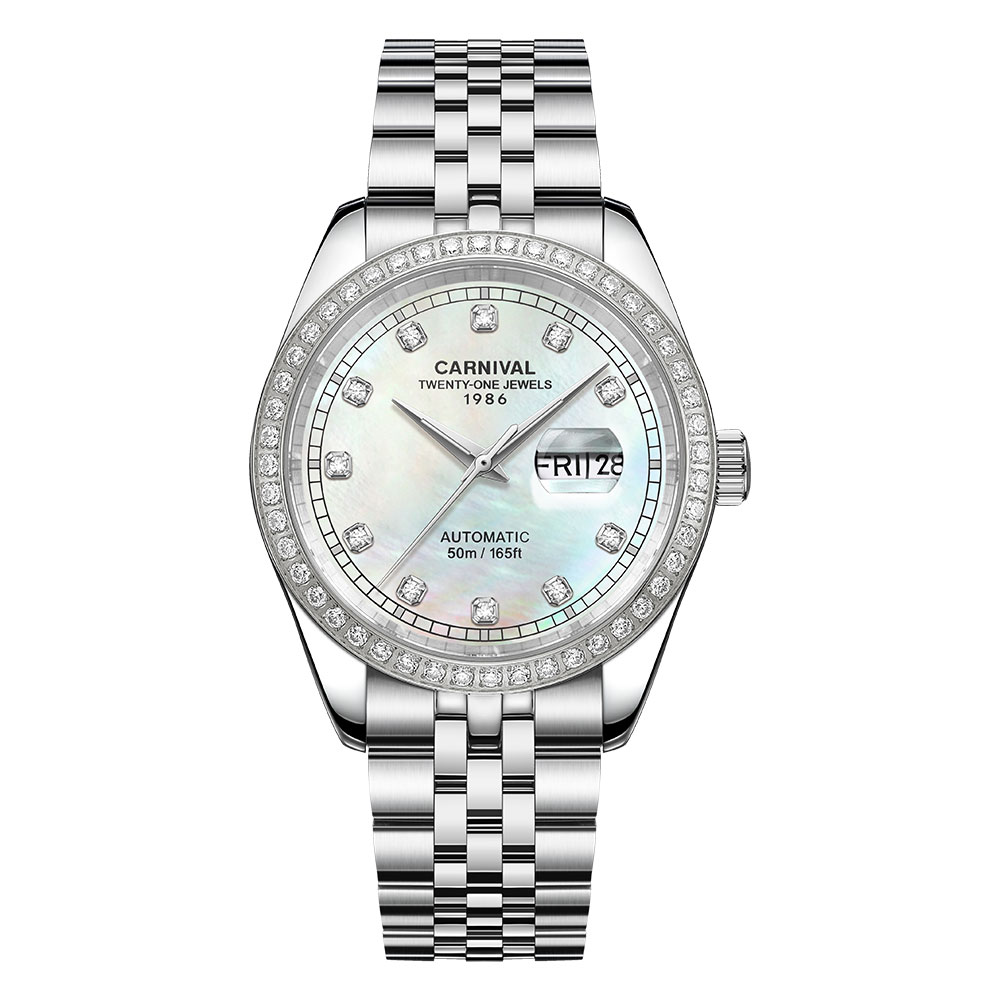 Đồng Hồ Carnival Nam 8131G2-VT-TK (Xà Cừ Trắng) 1 CARNIVAL-8131G2-VT-TK