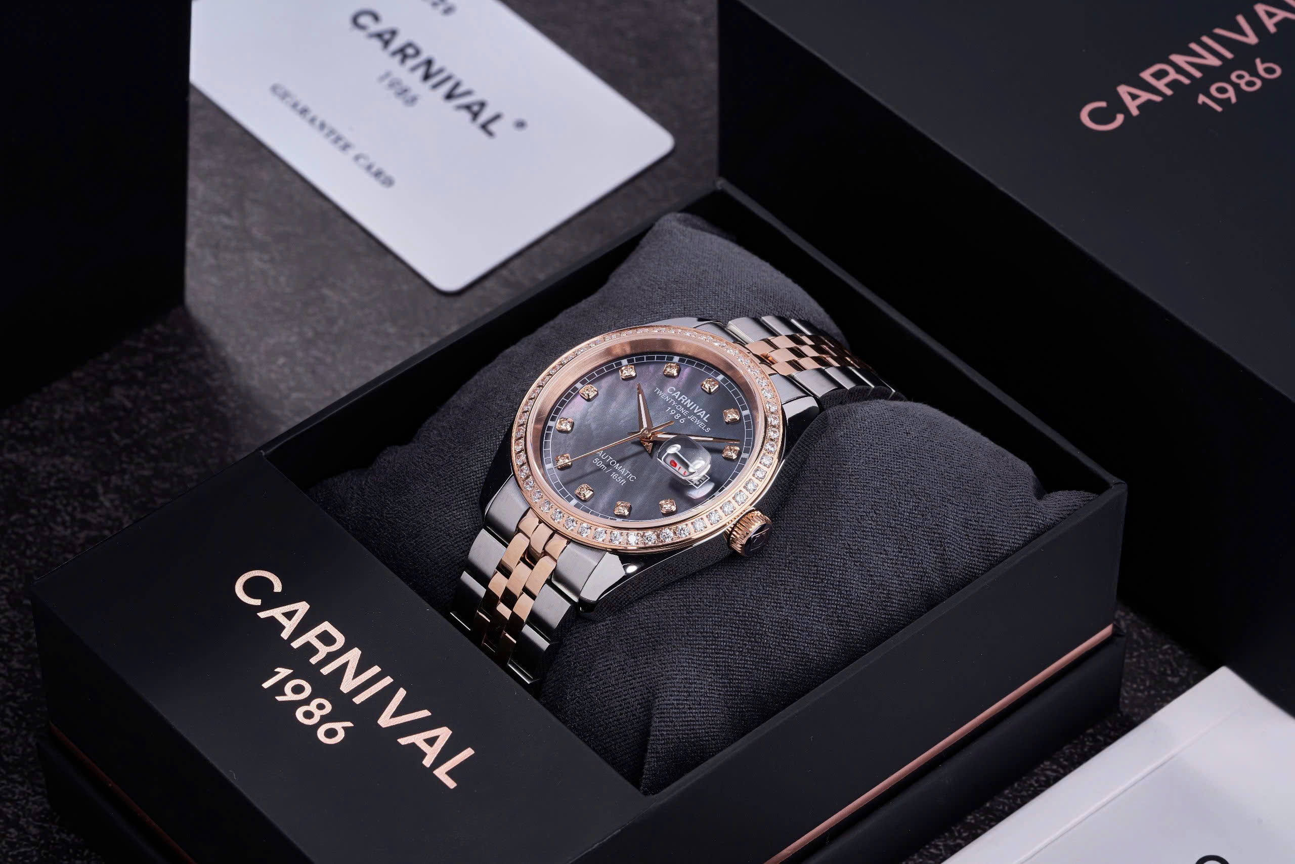 Đồng Hồ Carnival Nam 8131G2-CH-DK (Hắc Xà Cừ) 2 Đồng Hồ Carnival Nam 8131G2-CH-DK (Hắc Xà Cừ)